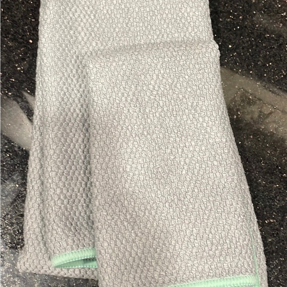 Limited Edition Kitchen Towel and Cloth Set - Graphite w/Seamist Trim, Diamond